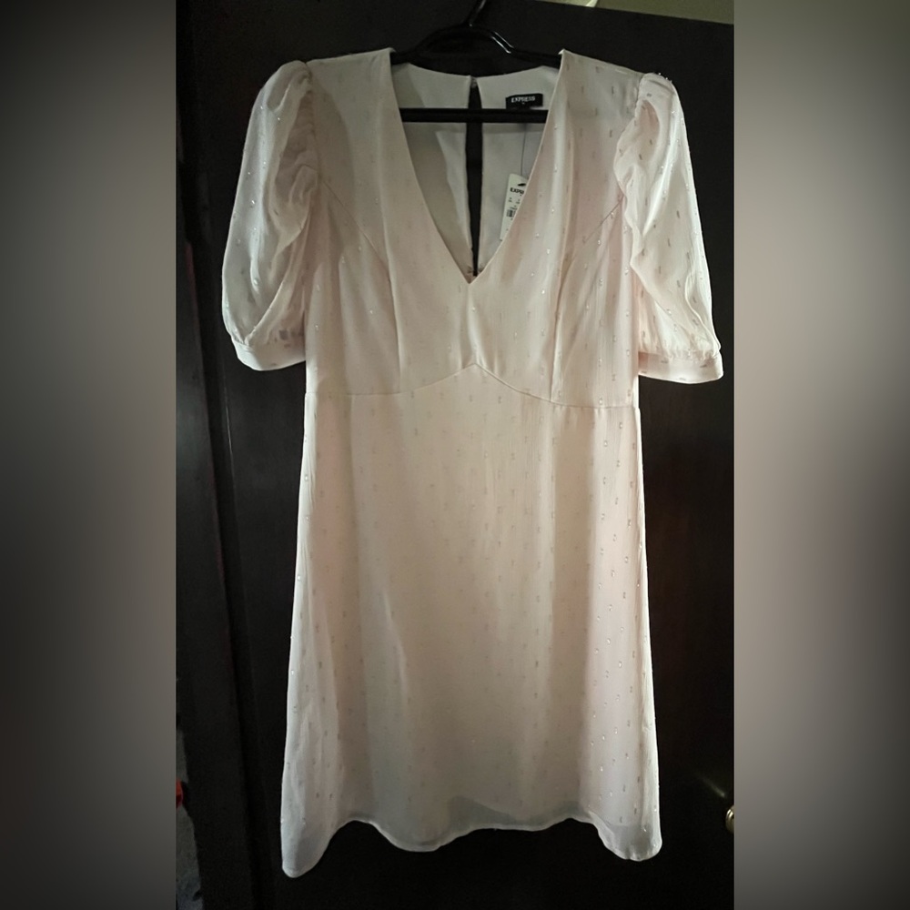 Express pink dress with silver accents